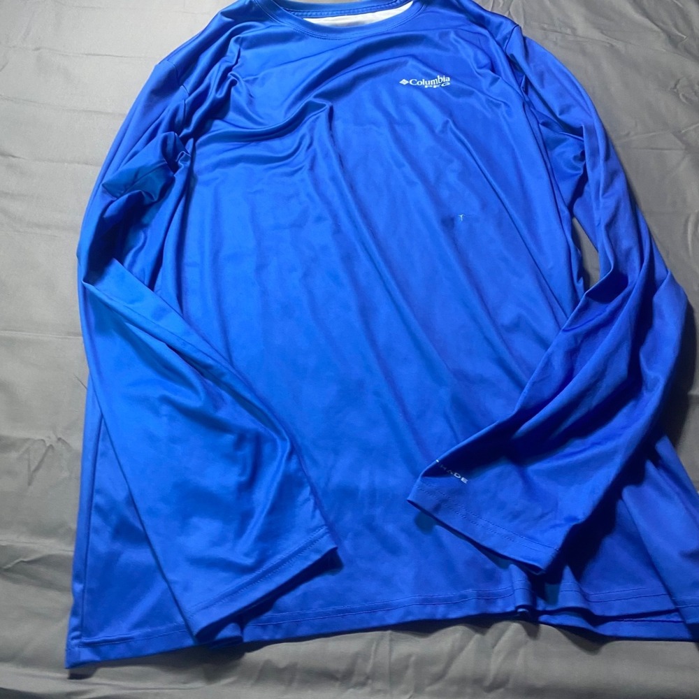 Columbia PFG Omni Shade Long Sleeve Performance Shirt Men's XXL Blue Fishing